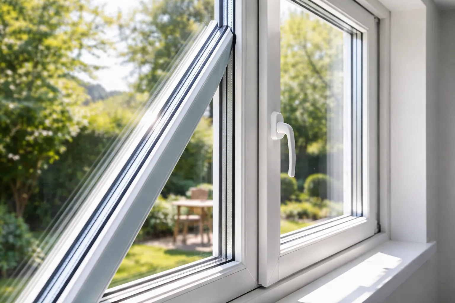 Triple beglazing geplaatst in bestaand wit raamkozijn