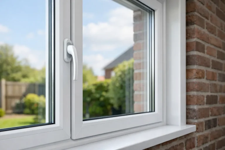 Modern wit kunststof kozijn met HR++ dubbelglas