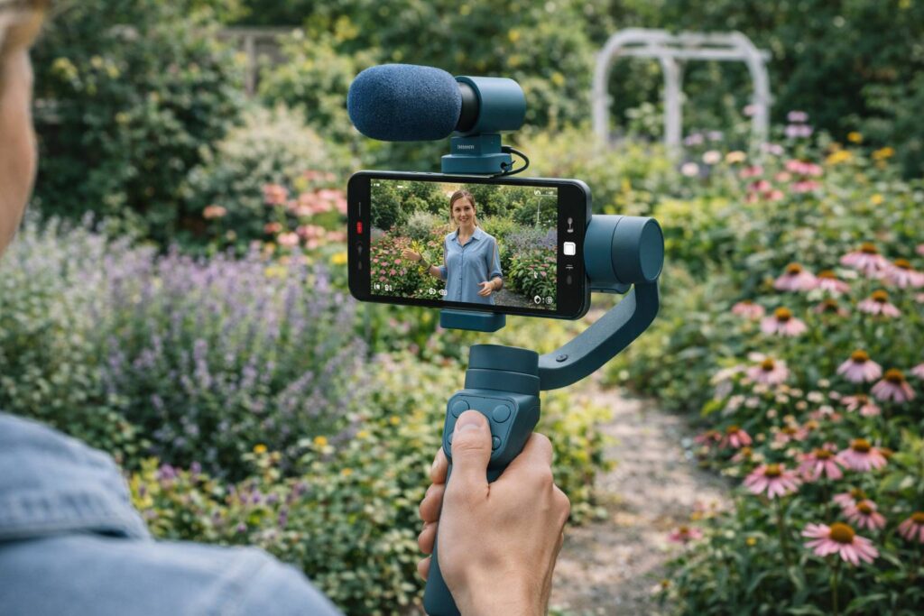 Een rondleiding door de tuin filmen in HD